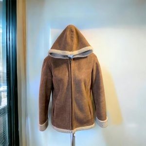 Y2k shearling suede sherpa warm cottagecore fairy tan coat White Stag small
